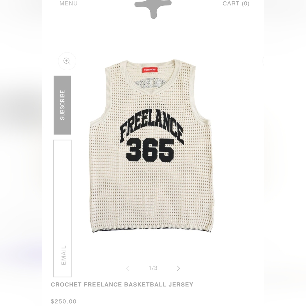 TOMBOGO Crochet freelance basketball jersey
